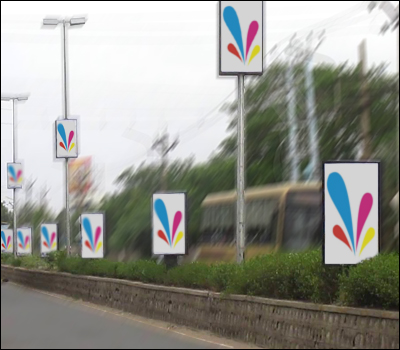 Sai Media Solutions - Pole Kiosks Advertising Lamp Post Advertising